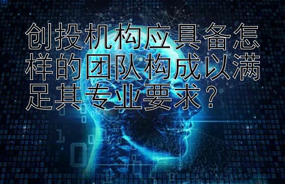 创投机构应具备怎样的团队构成以满足其专业要求？