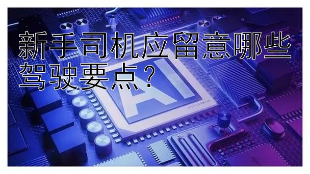 新手司机应留意哪些驾驶要点？