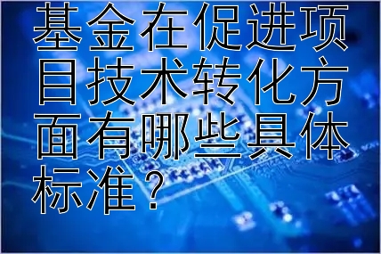 青年创业投资基金在促进项目技术转化方面有哪些具体标准？