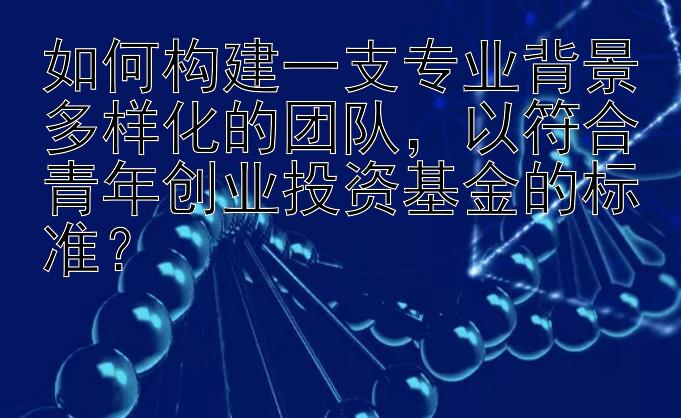 如何构建一支专业背景多样化的团队，以符合青年创业投资基金的标准？