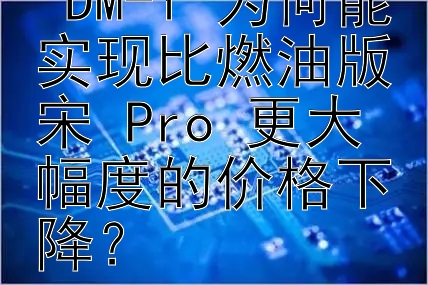 比亚迪宋 Pro DM-i 为何能实现比燃油版宋 Pro 更大幅度的价格下降？