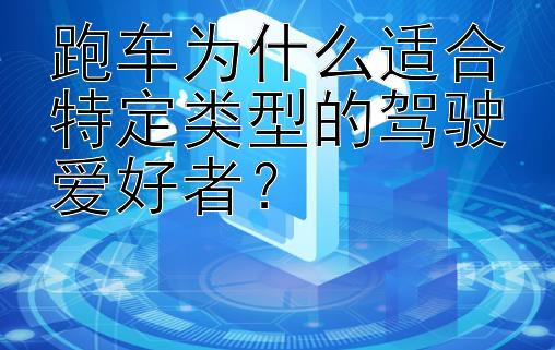 跑车为什么适合特定类型的驾驶爱好者？