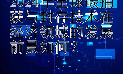 2024年全球碳捕获与封存技术在经济领域的发展前景如何？