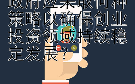 政府应采取何种策略以确保创业投资领域持续稳定发展？