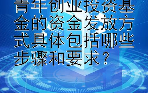 青年创业投资基金的资金发放方式具体包括哪些步骤和要求？