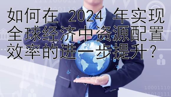 如何在 2024 年实现全球经济中资源配置效率的进一步提升？