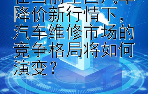 在当前全国汽车降价新行情下，汽车维修市场的竞争格局将如何演变？