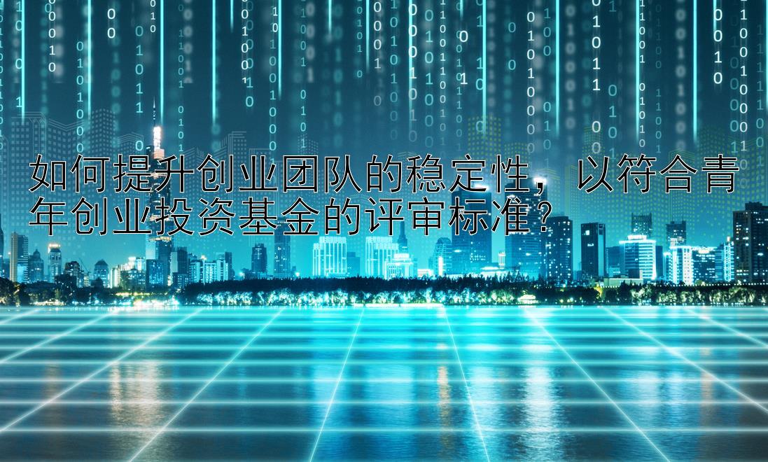 如何提升创业团队的稳定性，以符合青年创业投资基金的评审标准？