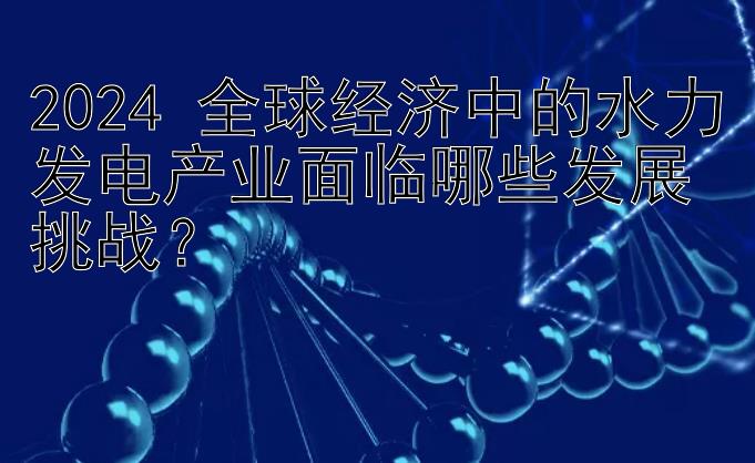 2024 全球经济中的水力发电产业面临哪些发展挑战？