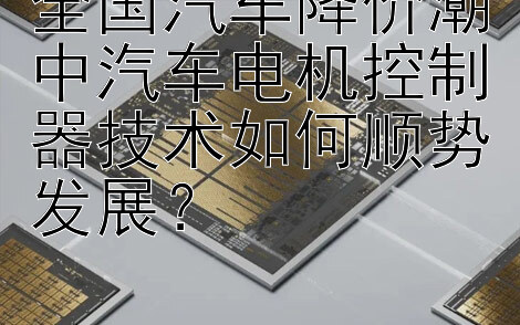 全国汽车降价潮中汽车电机控制器技术如何顺势发展？