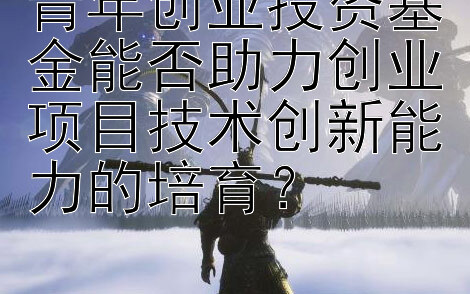 青年创业投资基金能否助力创业项目技术创新能力的培育？