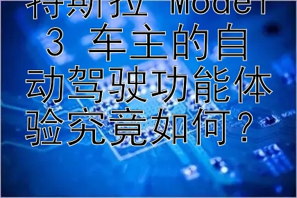 特斯拉 Model 3 车主的自动驾驶功能体验究竟如何？